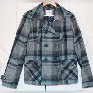 Heritage 1981 Plaid Peacoat, Navy and Gray, Medium